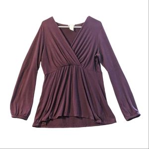 Monroe &  Main Surplice Babydoll Top Medium